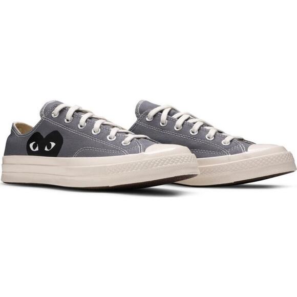 Comme des Garçons Play x Converse Chuck 70 Low Sneakers Gray Black Size 11 - Picture 3 of 11